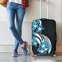 Plumeria Tribal Tattoo Luggage Cover Blue Polynesian Pattern LT9 - Polynesian Pride