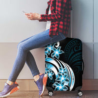 Plumeria Tribal Tattoo Luggage Cover Blue Polynesian Pattern LT9 - Polynesian Pride