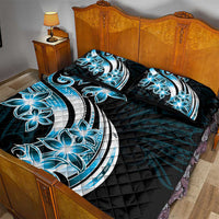 Plumeria Tribal Tattoo Quilt Bed Set Blue Polynesian Pattern LT9 - Polynesian Pride