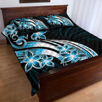 Plumeria Tribal Tattoo Quilt Bed Set Blue Polynesian Pattern LT9 - Polynesian Pride