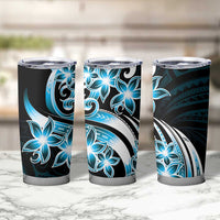 Plumeria Tribal Tattoo Tumbler Cup Blue Polynesian Pattern LT9 - Polynesian Pride