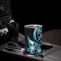 Plumeria Tribal Tattoo Tumbler Cup Blue Polynesian Pattern LT9 - Polynesian Pride