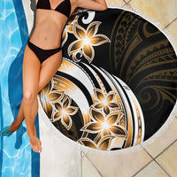 Plumeria Tribal Tattoo Beach Blanket Gold Polynesian Pattern LT9 - Polynesian Pride
