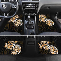 Plumeria Tribal Tattoo Car Mats Gold Polynesian Pattern LT9 Set 4pcs Gold - Polynesian Pride