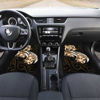 Plumeria Tribal Tattoo Car Mats Gold Polynesian Pattern LT9 Set 2pcs - Front Gold - Polynesian Pride
