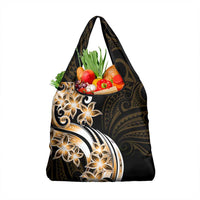 Plumeria Tribal Tattoo Grocery Bag Gold Polynesian Pattern LT9 1-pack One Size Gold - Polynesian Pride