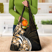 Plumeria Tribal Tattoo Grocery Bag Gold Polynesian Pattern LT9 - Polynesian Pride