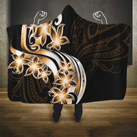 Plumeria Tribal Tattoo Hooded Blanket Gold Polynesian Pattern LT9 - Polynesian Pride