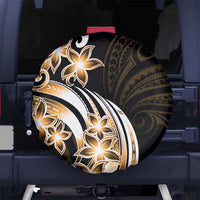 Plumeria Tribal Tattoo Spare Tire Cover Gold Polynesian Pattern LT9 - Polynesian Pride