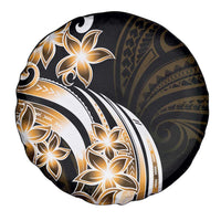 Plumeria Tribal Tattoo Spare Tire Cover Gold Polynesian Pattern LT9 - Polynesian Pride