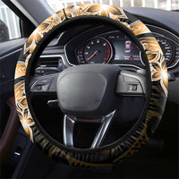 Plumeria Tribal Tattoo Steering Wheel Cover Gold Polynesian Pattern LT9 - Polynesian Pride