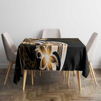 Plumeria Tribal Tattoo Tablecloth Gold Polynesian Pattern LT9 - Polynesian Pride