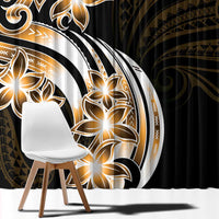 Plumeria Tribal Tattoo Window Curtain Gold Polynesian Pattern LT9 - Polynesian Pride