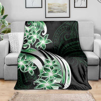 Plumeria Tribal Tattoo Blanket Green Polynesian Pattern LT9 - Polynesian Pride