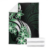 Plumeria Tribal Tattoo Blanket Green Polynesian Pattern LT9 - Polynesian Pride