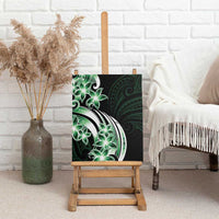 Plumeria Tribal Tattoo Canvas Wall Art Green Polynesian Pattern LT9 - Polynesian Pride