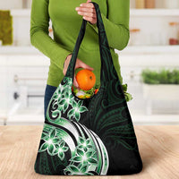 Plumeria Tribal Tattoo Grocery Bag Green Polynesian Pattern LT9 - Polynesian Pride