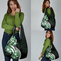 Plumeria Tribal Tattoo Grocery Bag Green Polynesian Pattern LT9 - Polynesian Pride