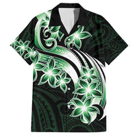Plumeria Tribal Tattoo Hawaiian Shirt Green Polynesian Pattern LT9 Green - Polynesian Pride