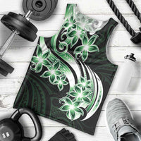 Plumeria Tribal Tattoo Men Tank Top Green Polynesian Pattern LT9 - Polynesian Pride