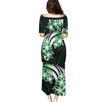 Plumeria Tribal Tattoo Puletasi Green Polynesian Pattern LT9 - Polynesian Pride