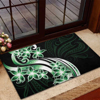 Plumeria Tribal Tattoo Rubber Doormat Green Polynesian Pattern LT9 - Polynesian Pride