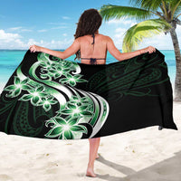 Plumeria Tribal Tattoo Sarong Green Polynesian Pattern
