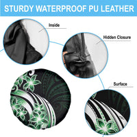 Plumeria Tribal Tattoo Spare Tire Cover Green Polynesian Pattern LT9 - Polynesian Pride