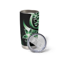 Plumeria Tribal Tattoo Tumbler Cup Green Polynesian Pattern LT9 - Polynesian Pride
