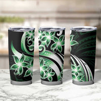 Plumeria Tribal Tattoo Tumbler Cup Green Polynesian Pattern LT9 - Polynesian Pride