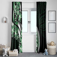 Plumeria Tribal Tattoo Window Curtain Green Polynesian Pattern LT9 - Polynesian Pride