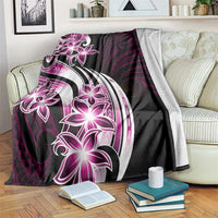 Plumeria Tribal Tattoo Blanket Pink Polynesian Pattern LT9 Pink - Polynesian Pride