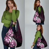 Plumeria Tribal Tattoo Grocery Bag Pink Polynesian Pattern LT9 - Polynesian Pride