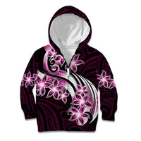 Plumeria Tribal Tattoo Kid Hoodie Pink Polynesian Pattern