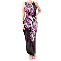 Plumeria Tribal Tattoo Tank Maxi Dress Pink Polynesian Pattern LT9 Women Pink - Polynesian Pride
