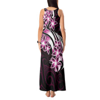 Plumeria Tribal Tattoo Tank Maxi Dress Pink Polynesian Pattern LT9 - Polynesian Pride