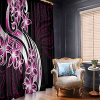 Plumeria Tribal Tattoo Window Curtain Pink Polynesian Pattern LT9 - Polynesian Pride