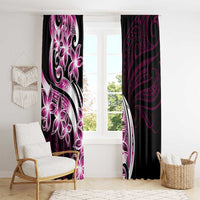Plumeria Tribal Tattoo Window Curtain Pink Polynesian Pattern LT9 - Polynesian Pride