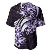 Plumeria Tribal Tattoo Baseball Jersey Purple Polynesian Pattern