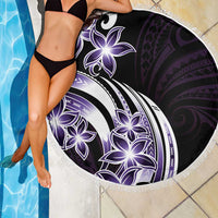 Plumeria Tribal Tattoo Beach Blanket Purple Polynesian Pattern LT9 - Polynesian Pride