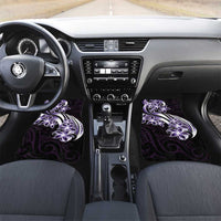 Plumeria Tribal Tattoo Car Mats Purple Polynesian Pattern LT9 Set 2pcs - Front Purple - Polynesian Pride