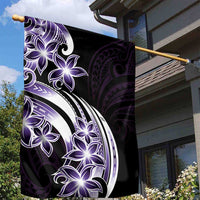 Plumeria Tribal Tattoo Garden Flag Purple Polynesian Pattern LT9 - Polynesian Pride