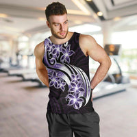 Plumeria Tribal Tattoo Men Tank Top Purple Polynesian Pattern LT9 Purple - Polynesian Pride