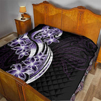 Plumeria Tribal Tattoo Quilt Purple Polynesian Pattern