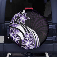 Plumeria Tribal Tattoo Spare Tire Cover Purple Polynesian Pattern LT9 - Polynesian Pride