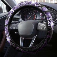 Plumeria Tribal Tattoo Steering Wheel Cover Purple Polynesian Pattern LT9 - Polynesian Pride