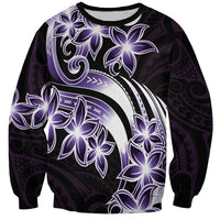 Plumeria Tribal Tattoo Sweatshirt Purple Polynesian Pattern LT9 Unisex Purple - Polynesian Pride