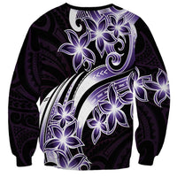 Plumeria Tribal Tattoo Sweatshirt Purple Polynesian Pattern LT9 - Polynesian Pride
