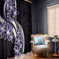 Plumeria Tribal Tattoo Window Curtain Purple Polynesian Pattern LT9 - Polynesian Pride