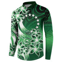 Cook Islands Tattoo Button Sweatshirt Plumeria Polynesian Pattern LT9 - Polynesian Pride